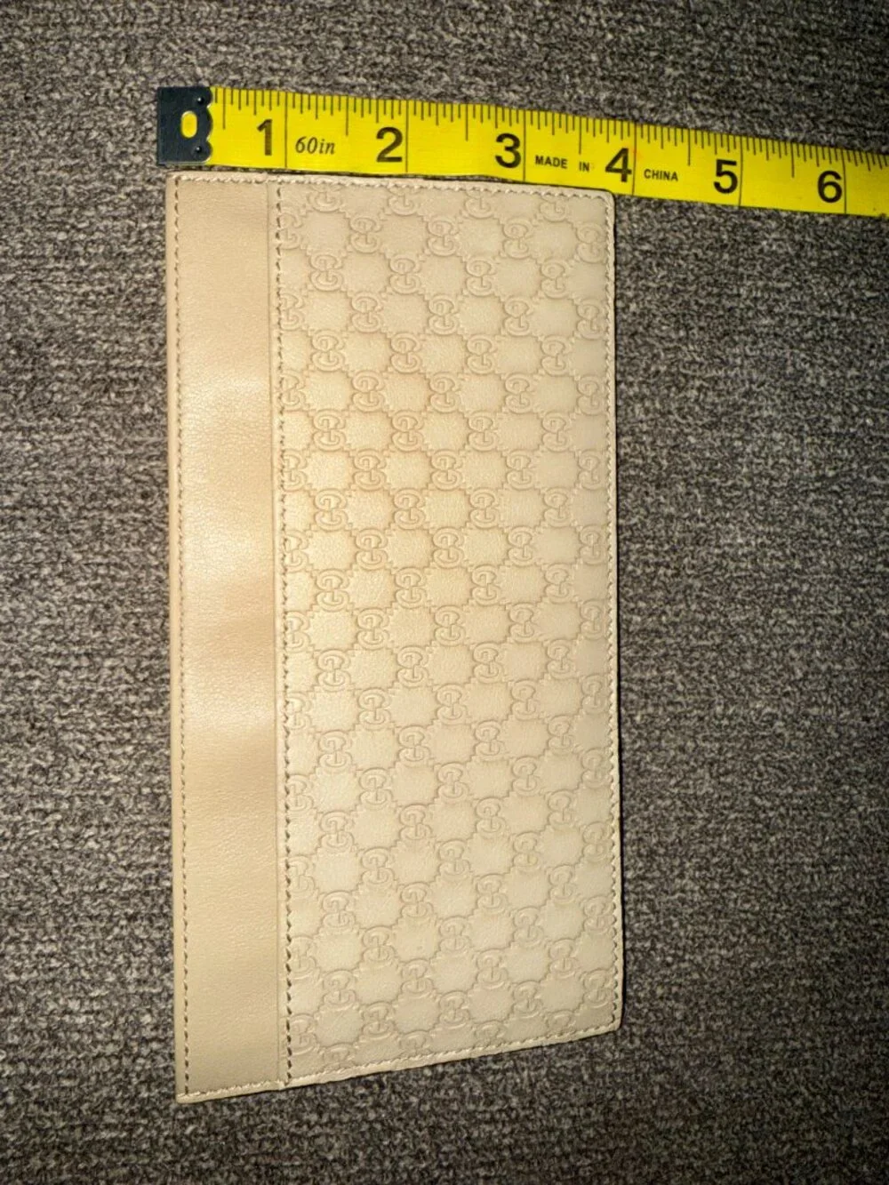 Gucci GG Microguccissima Biege Tan Leather Card Wallet Insert ID Holder